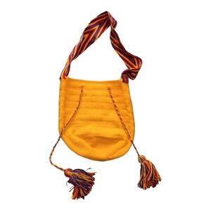 Colombian Indigenous Wayuu Mochila Bag Yellow Color Colombian Made